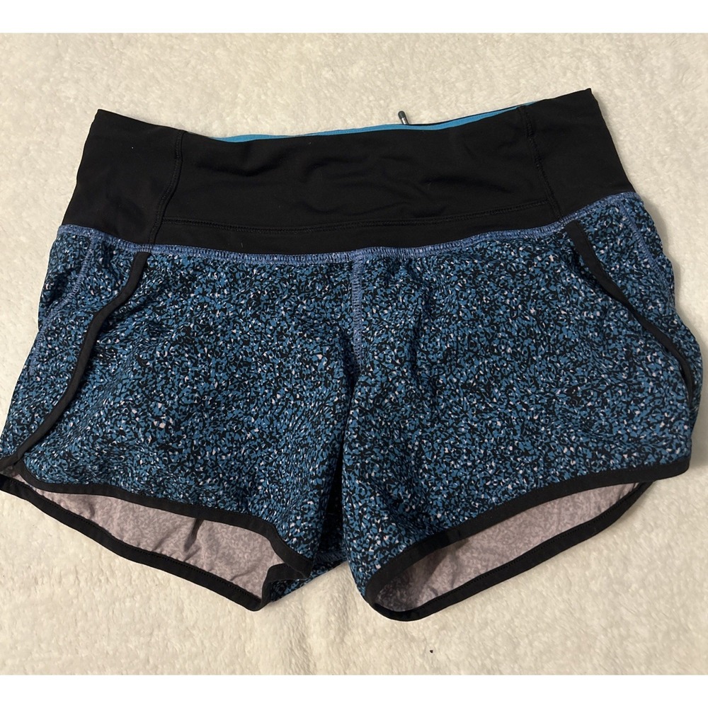 Lululemon Run‎ Times Short 4-way Stretch, 2 Flashback Static Powder Blue/Pink
